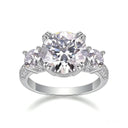 Round Moissanite Ring In Sterling