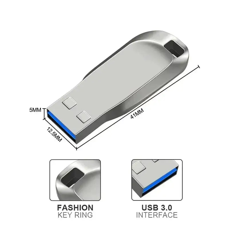 2TB USB 3.0 Flash Drive Mini High Speed Metal Pendrive 1TB 512GB Stick Portable Drive Waterproof Memoria Storage For Car Music