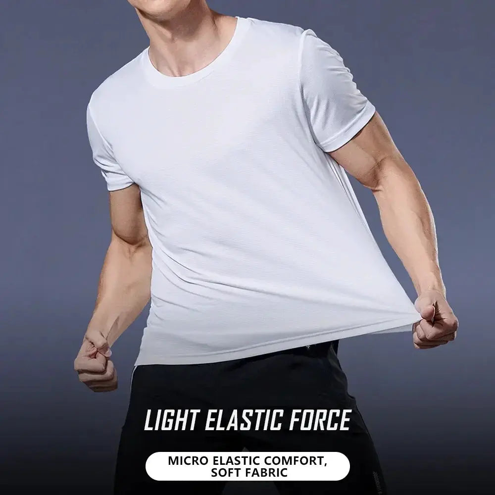 Men Quick Dry Short Sleeve Gym Running T Shirt Lightweight