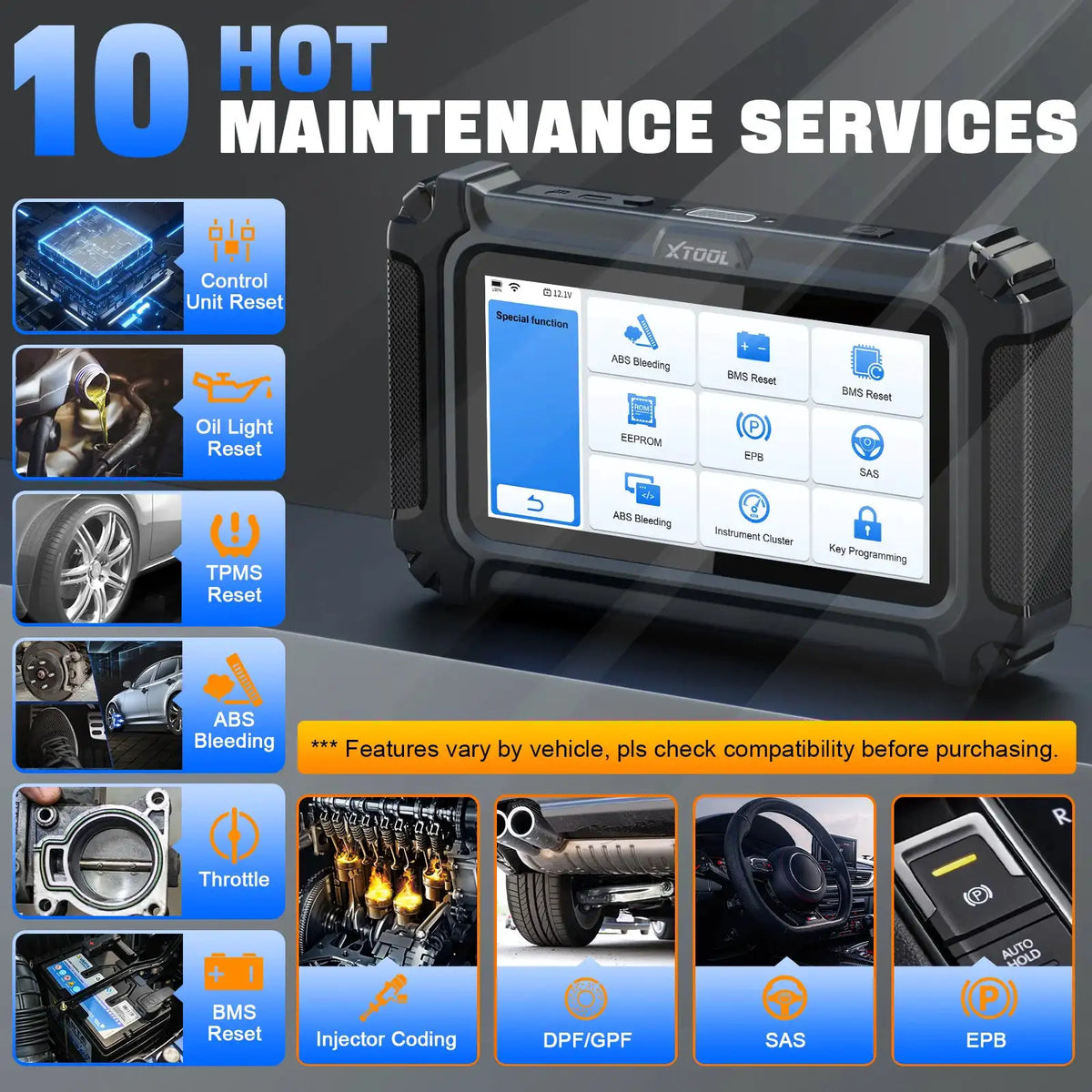 XTOOL D5 OBD2 Diagnostic Scanner — product view 3