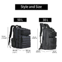 SYZM 50L or 30L Tactical Backpack Bag for Men Outdoor