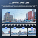 SHIWOJIA 6MP Solar Camera 4G Sim Card Outdoor 12X Zoom