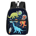 Dinosaur Pattern Square Front Pocket Backpack for Boy and Girls Best Gifts 2D Flat Cartoon SchoolBags for Children