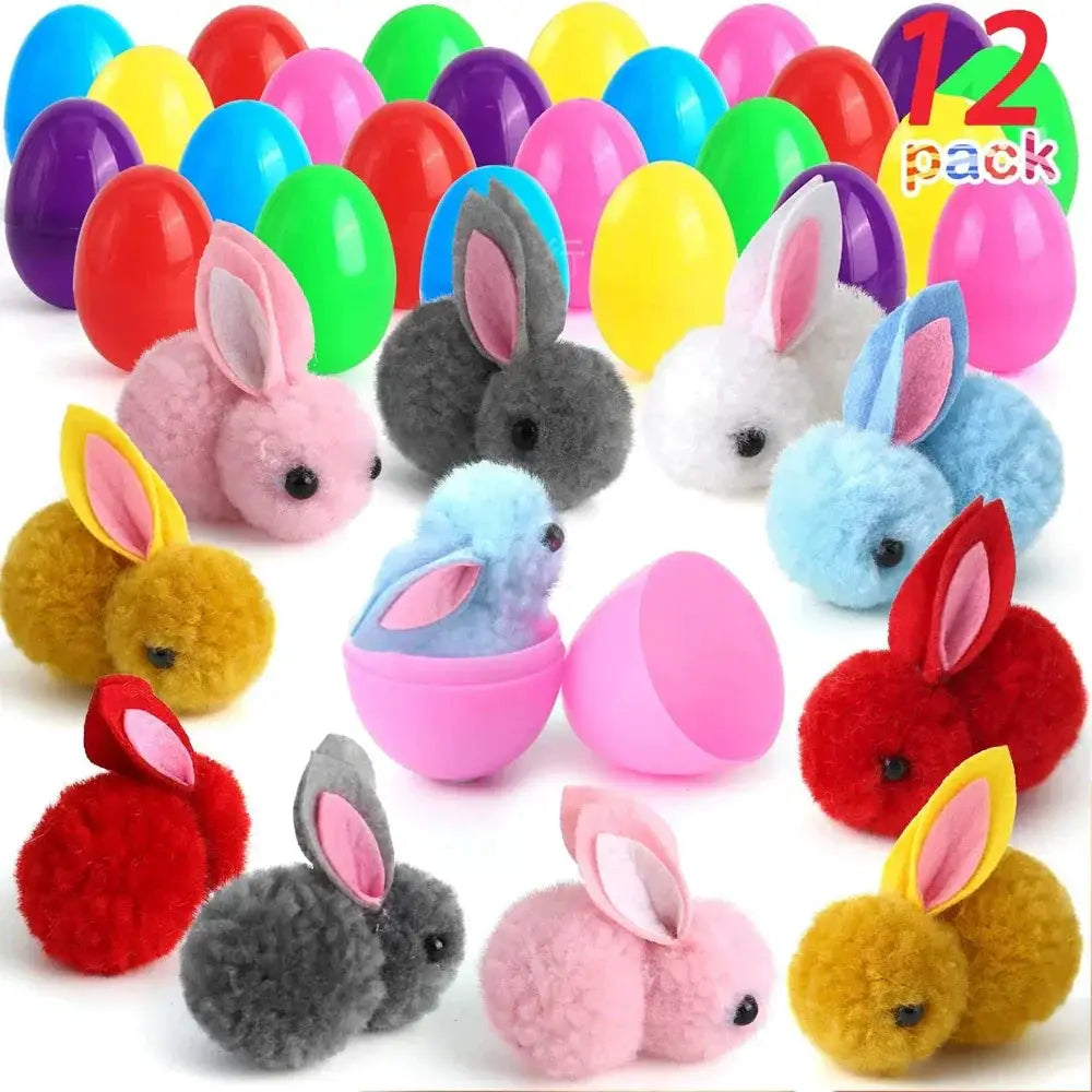 12 And 24 Pack Easter Egg Mini Rabbit Plush Blind Box Toys