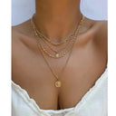 Vintage 18k Gold Pendant Layered Chain Necklace Set for Her