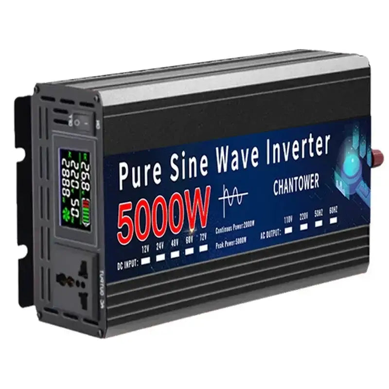 Inverter 5000W Pure Sine Wave DC 12v/24v To AC 110v/220v 5000W 50HZ/60HZPortable Power Voltage Converter Car Solar Inverter