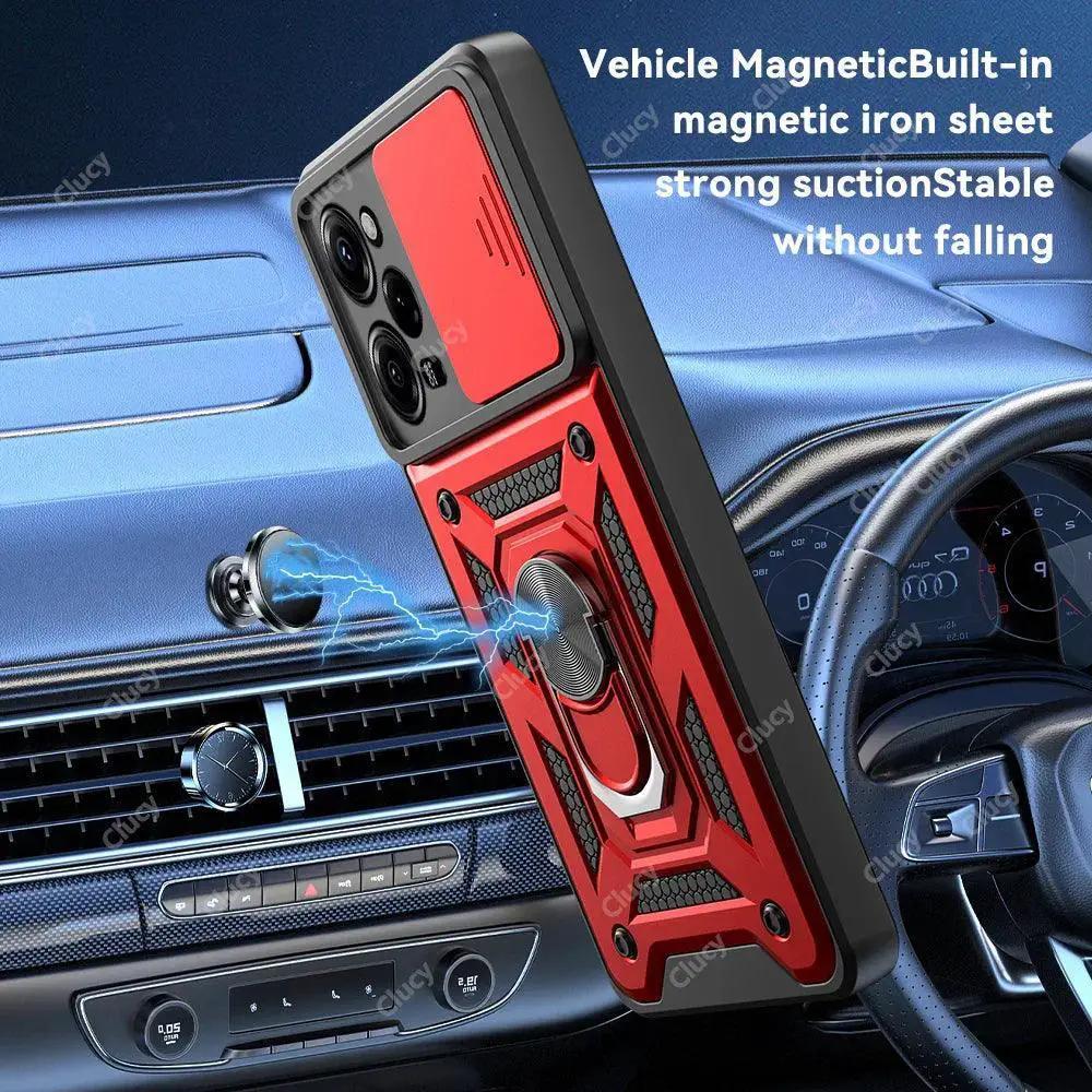 Redmi Shockproof Armor Case Magnetic Ring Holder Accessory