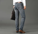 Wthinlee New Business Men's Jeans Casual Straight Stretch Denim