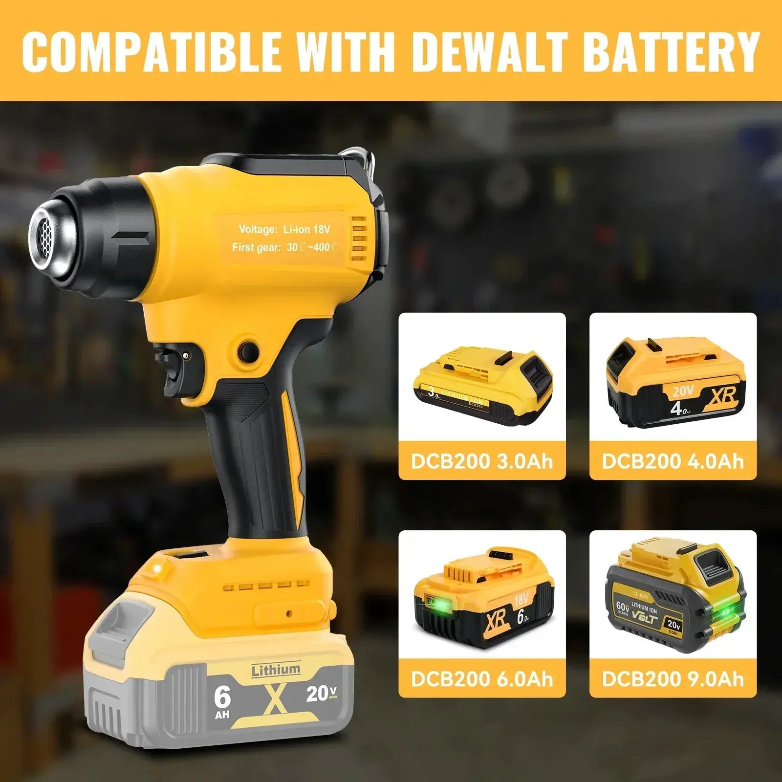 350W Cordless Hot Air Gun For Shrink Tubing Crafts Tool