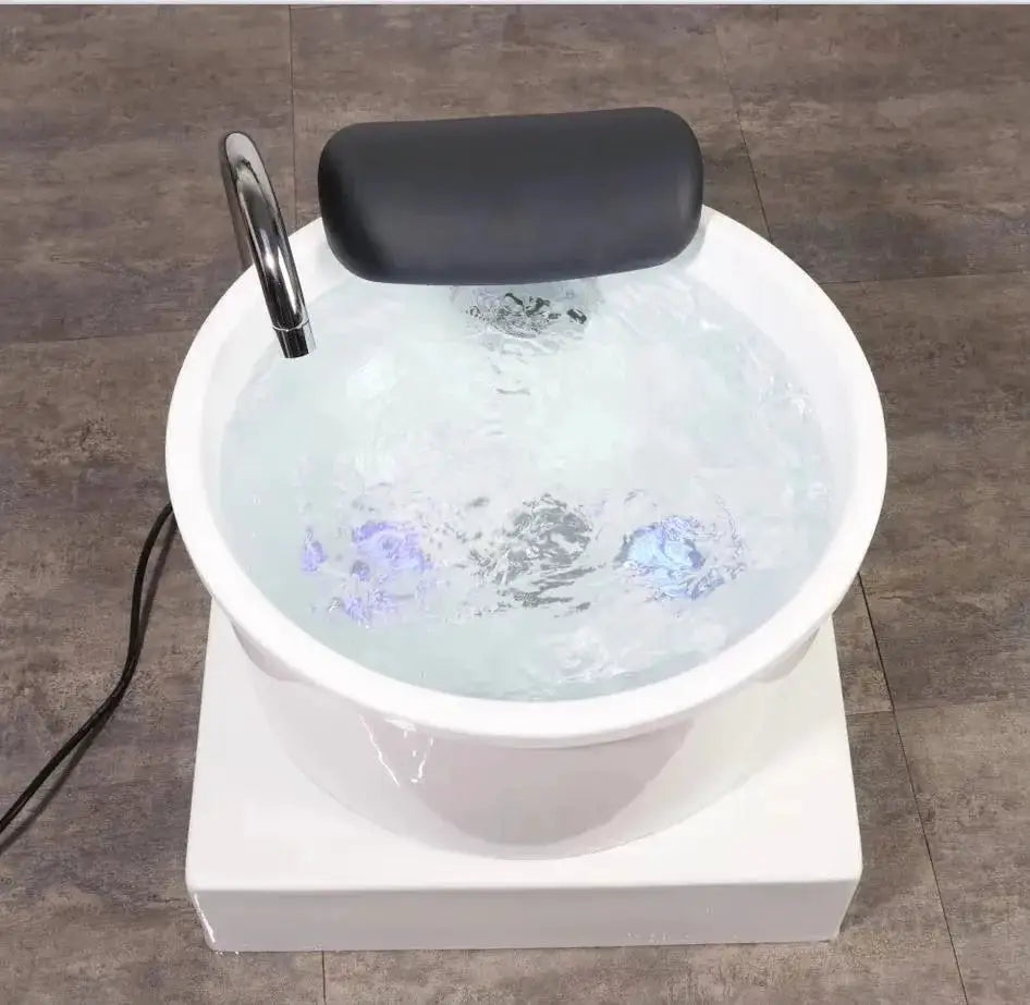 Electric Foot Basin Spa Massager with One-Button Drainage Dual-Colored Lights Deep Clean Foot Bath for Salon Home Use