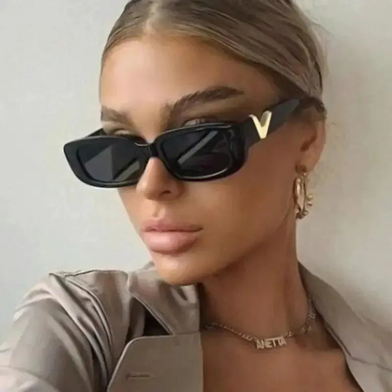Retro Rectangle Sunglasses Women Brand Designer Vintage