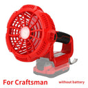 Cordless Jobsite Fan With LED Light For Makita Bosch Milwaukee