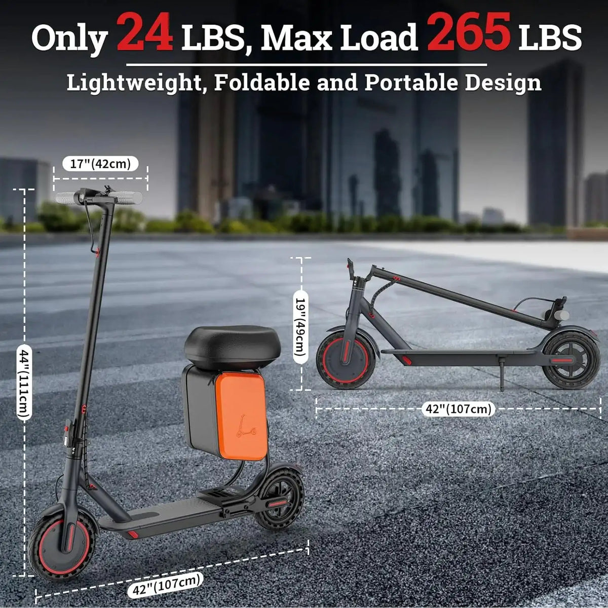 Ladped Electric Scooter With Seat — product view 6