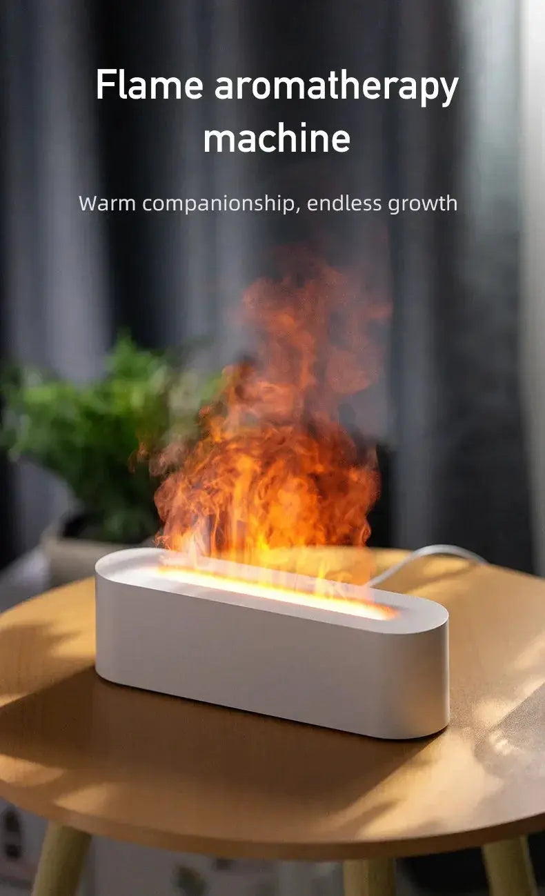 Ultrasonic Essential Oil Diffuser With Flame Night Light