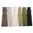 Satin Midi Dress For Women Comfort Fit