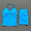 Women Seamless Yoga Set With Tummy Control Shorts