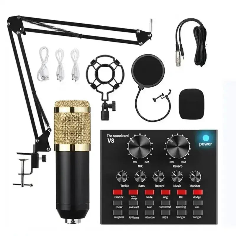BM800 V8 Sound Card Set Condenser Microphone for Streaming