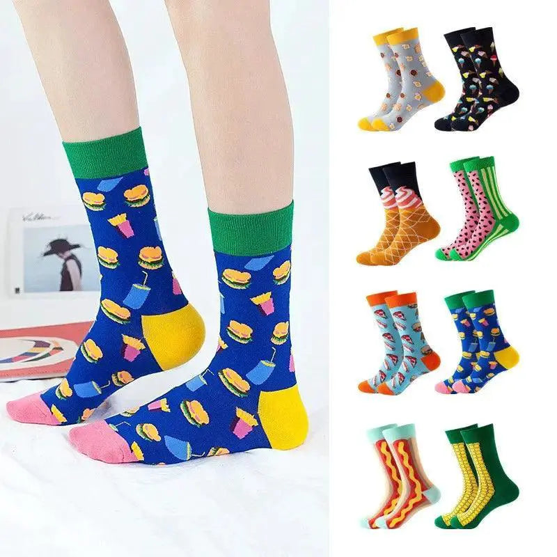Playful Fruit Inspired Cotton Socks For Trendy Comfort
