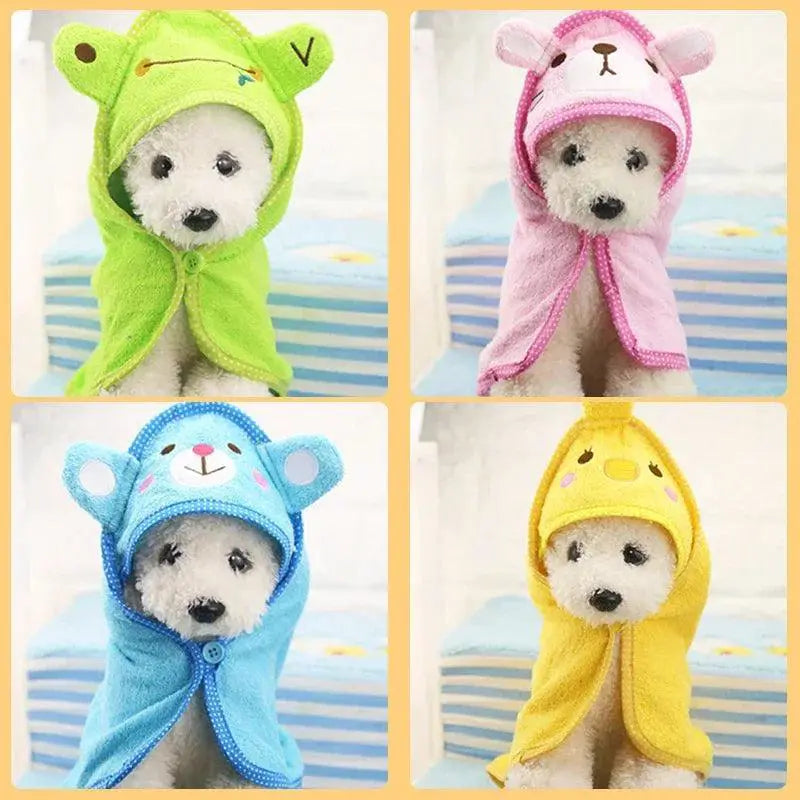 Pet Bathrobe Hoodies Soft Absorbent Drying Towel for Pets