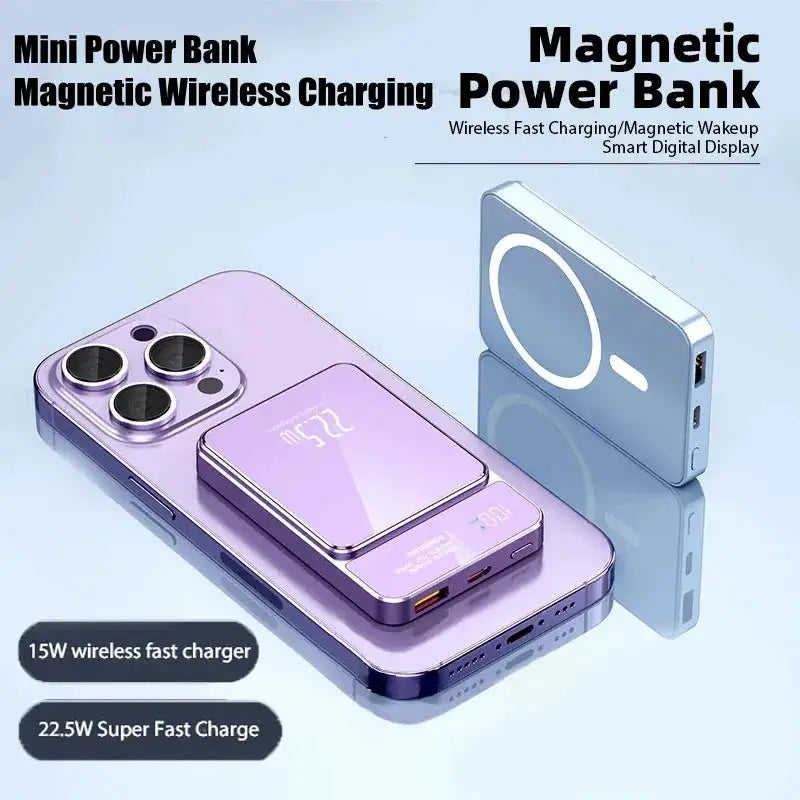 10000mAh Magnetic Power Bank 20W Wireless Powerbank Slim Portable Battery Charger for MagSafe iPhone 17 16 15 Samsung 24 23