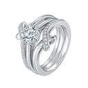 Sterling Silver Moissanite Cross Ring