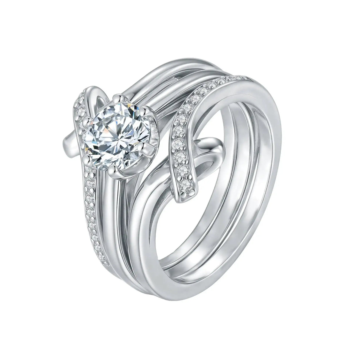 Sterling Silver Moissanite Cross Ring — product image 5