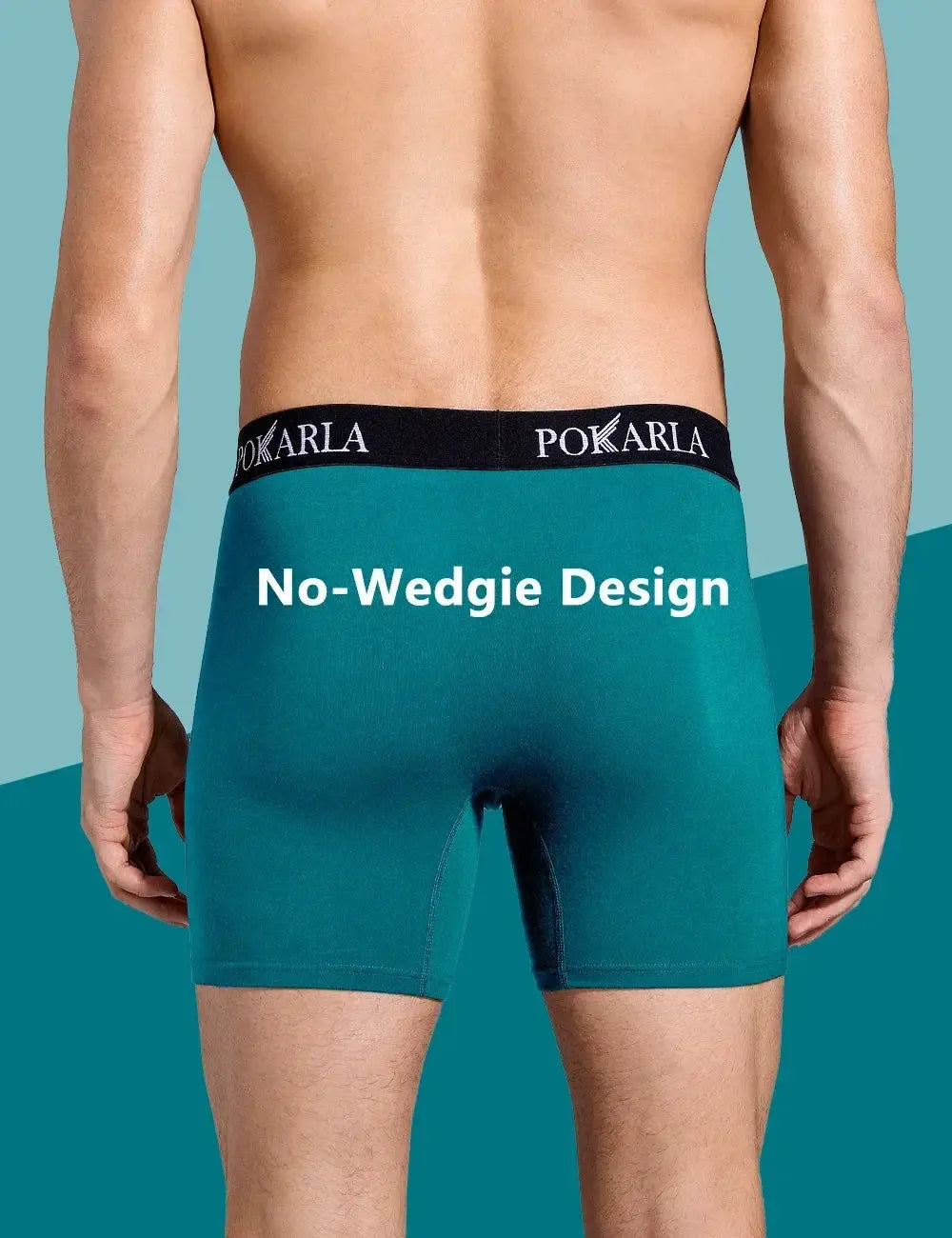 Pokarla 5 Pack Mens Cotton Boxer Shorts Open Fly U Pouch