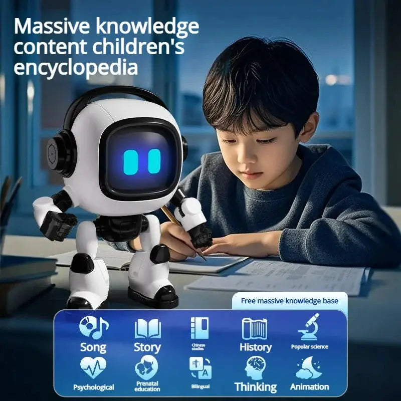 AI Desk Robot With Voice Recognition For Kids Screen Free Language Practice