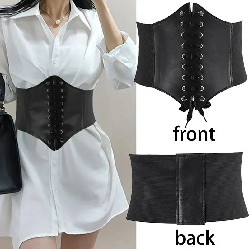 Womens High Waist Leather Corset Belt Slimming Shapewear