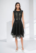 Handcrafted Beaded Diamond Waist Puffy Dress Elegant Beading