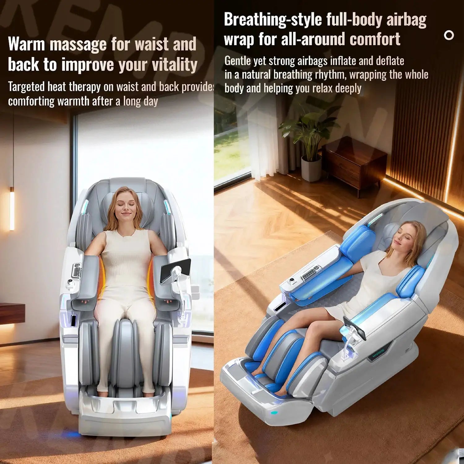 SonicWave™ 3D Full Body Massage Chair Zero Gravity SL Track Foot Massage Heating Bluetooth AI Voice