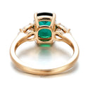 Elegant Emerald Three Stone Ring