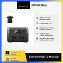ECOFLOW Portable Power Station RIVER 2 Max 500 with Bag, 499Wh LiFePO4 Battery/ 1 Hour Fast Charging, Up To 1000W Output