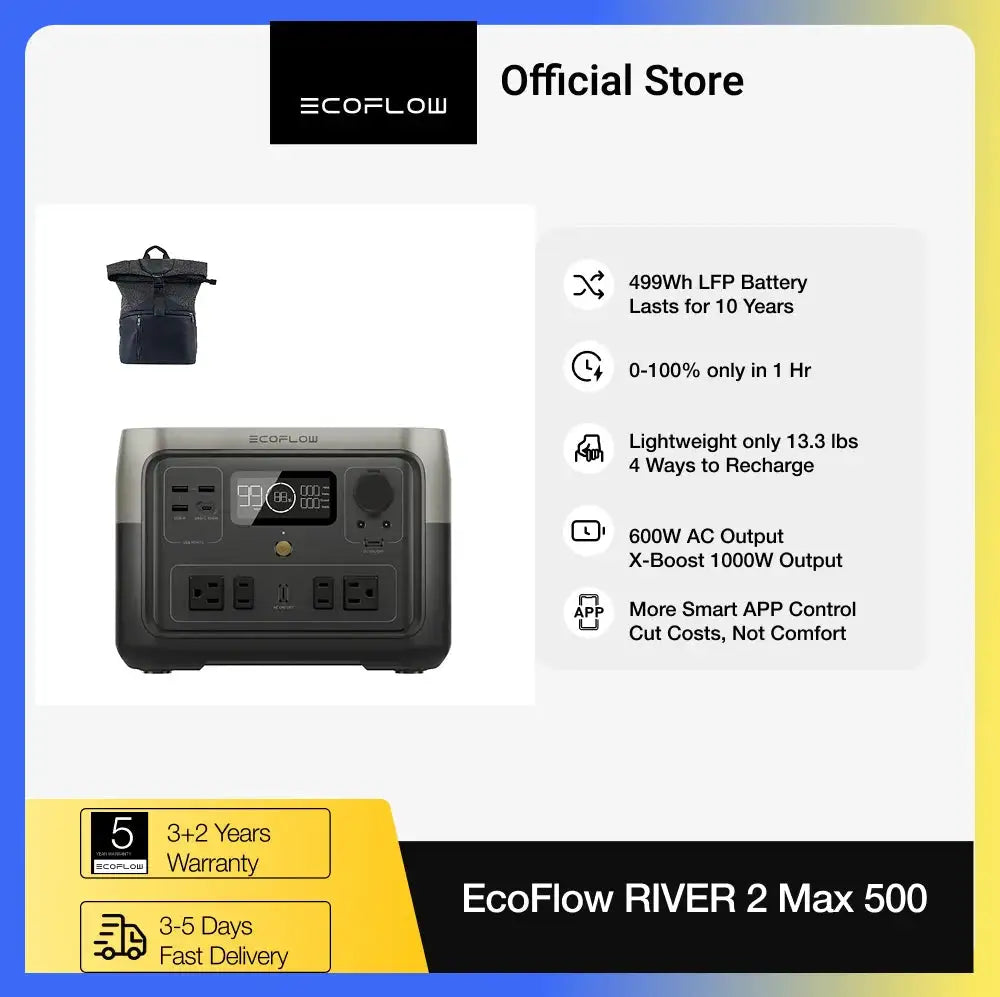 ECOFLOW Portable Power Station RIVER Max with Bag, Battery/ — product view 1