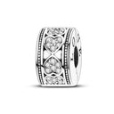 Charm Silver Plated Zircon Beads