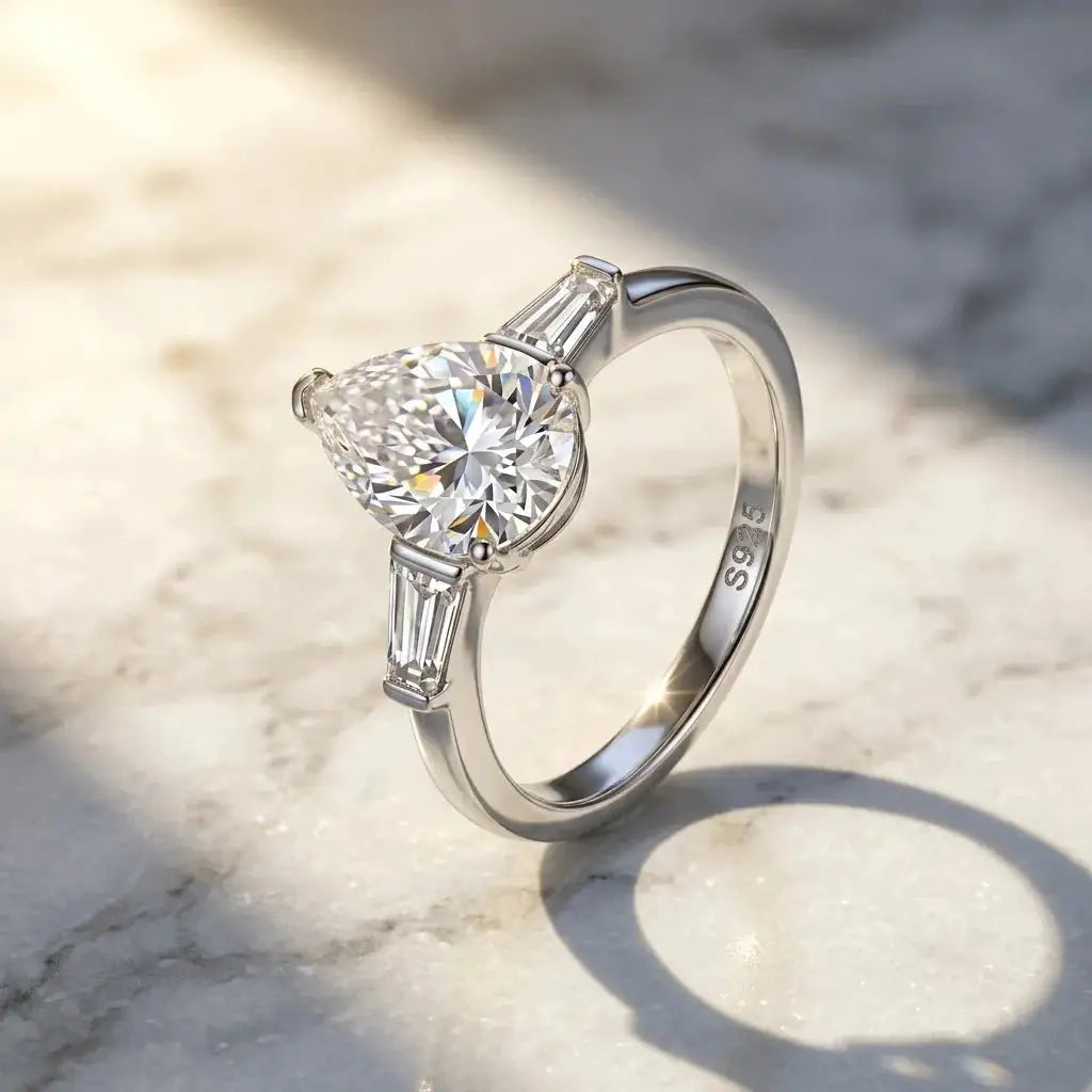 Sterling Silver Silver Moissanite Engagement Ring — product image 4