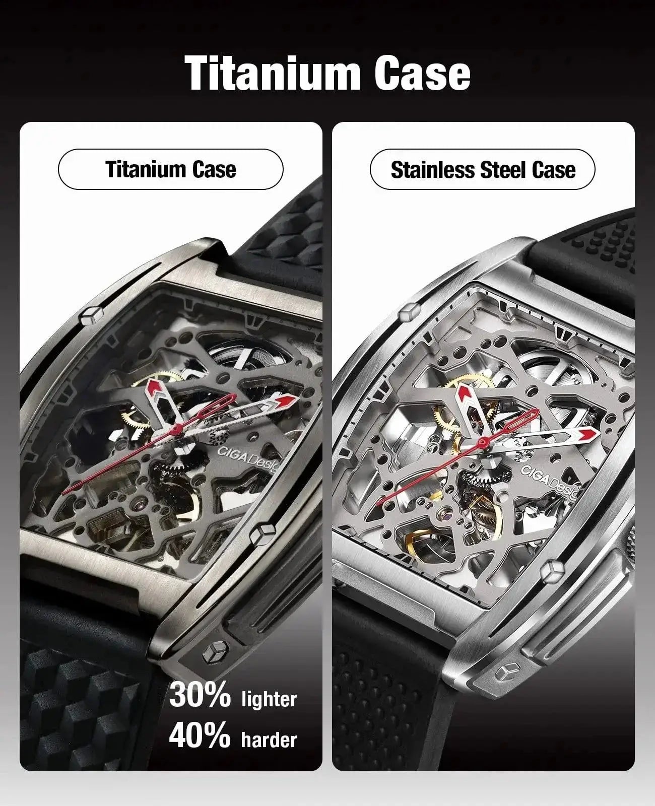 CIGA Design Z Series Titanium Skeleton Watch Luxury