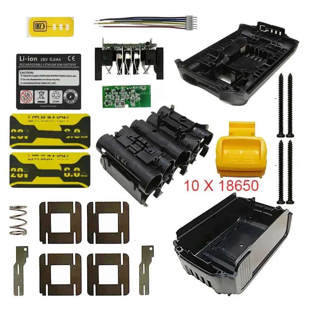 DCB200 Li Ion Battery Plastic Case PCB Protection Box Shell