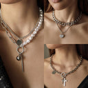 European And American Jewelry Cross Heart Pendant Necklace