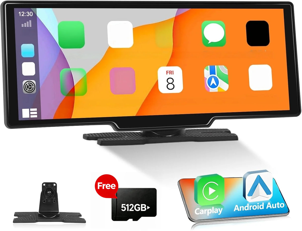 Portable Wireless CarPlay Screen, Supports CarPlay & Android — product view 1