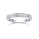 Moissanite Ring in Sterling Silver Pave