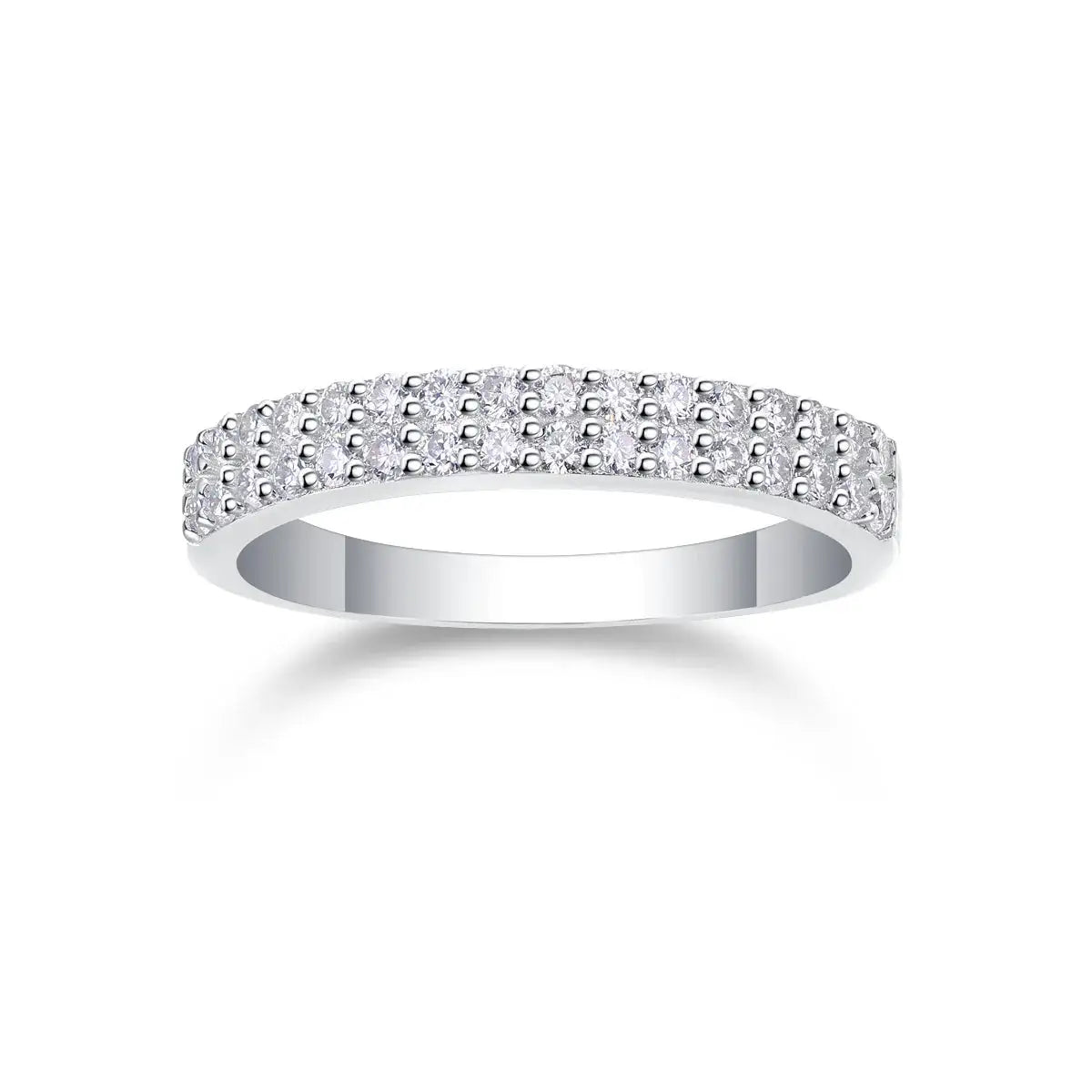 Moissanite Ring in Sterling Silver Pave — product view 6