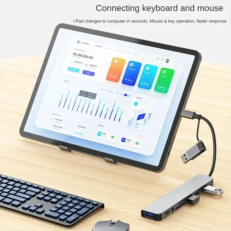 8 In 2 USB Hub USB C Docking Station High Speed 5 Gbps