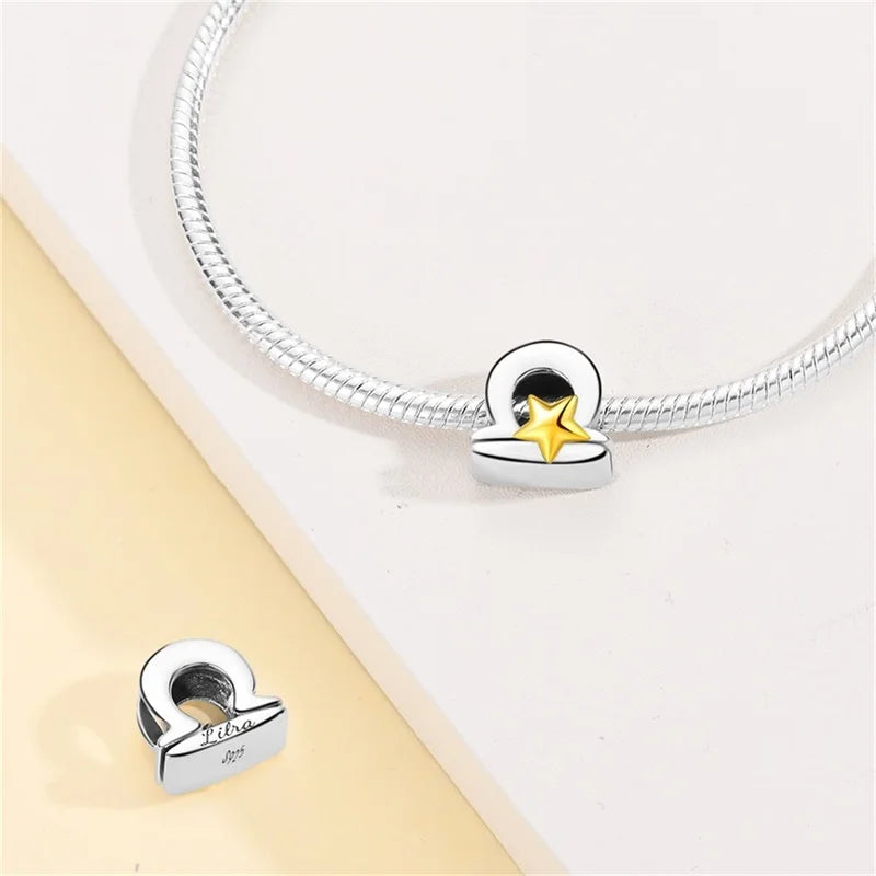Sterling Silver Constellations Charm Golden