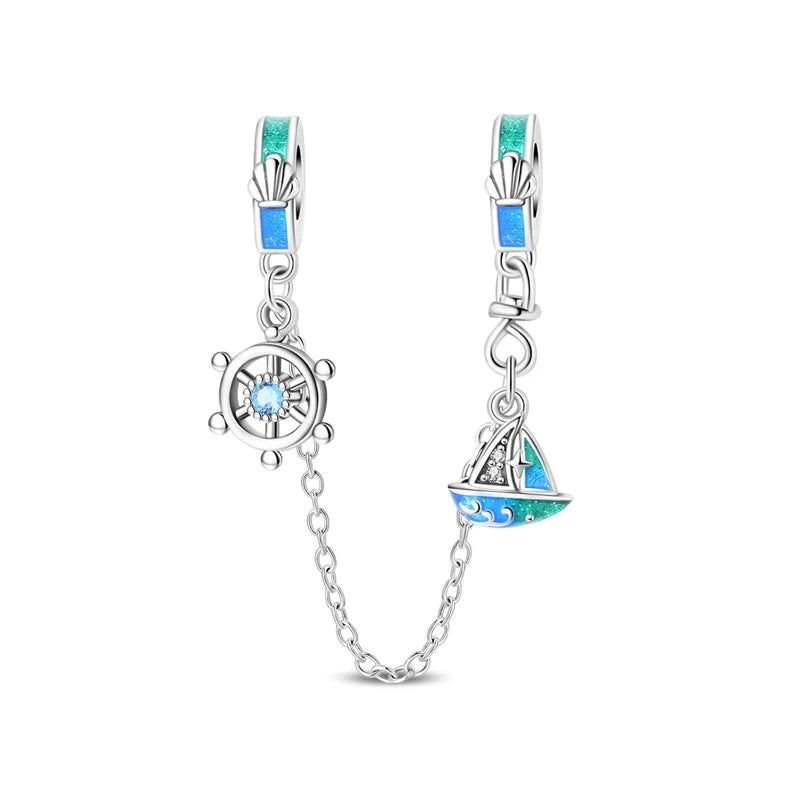 Sterling Silver Charm Summer Beach