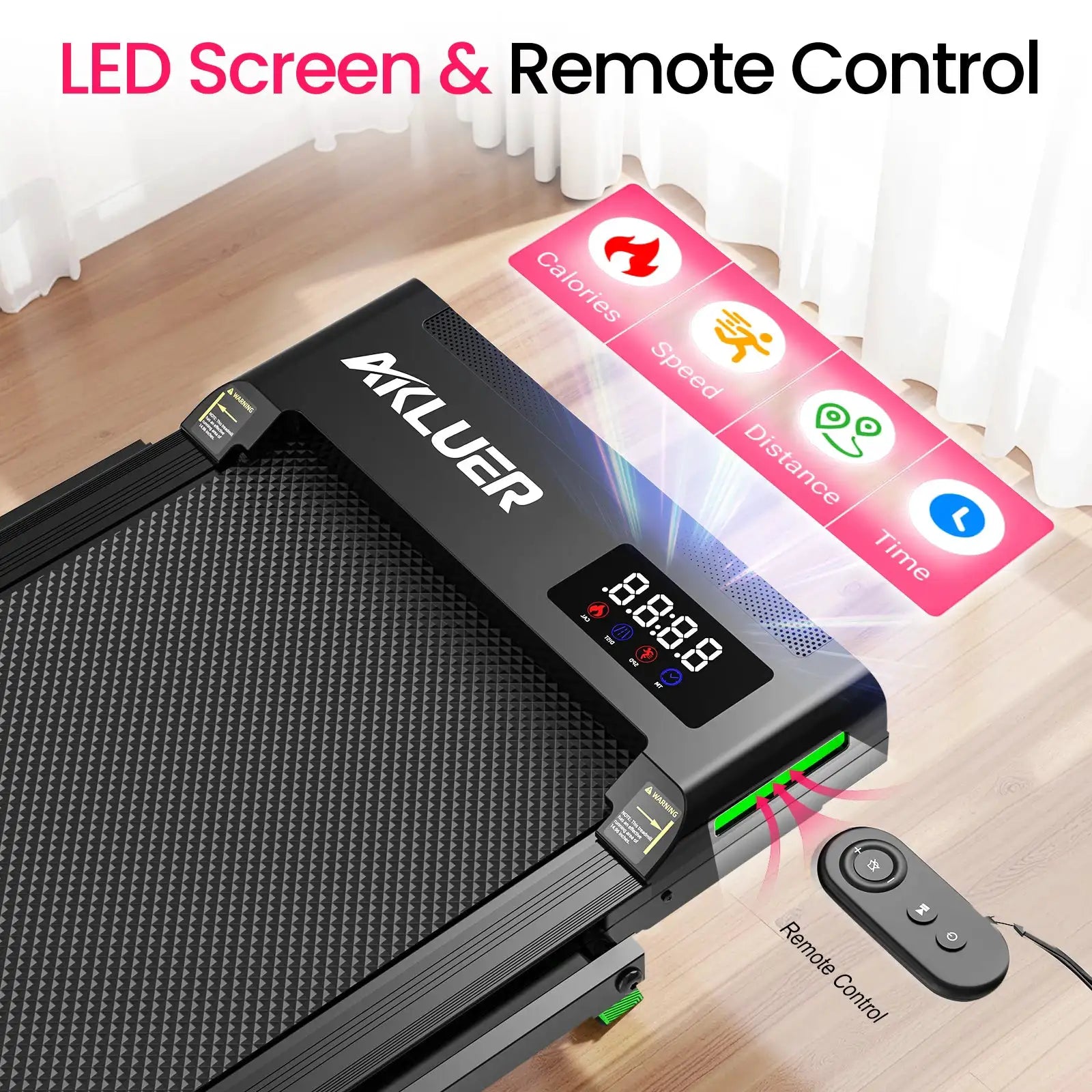 Akluer Walking Pad Treadmill, Portable Under Desk Treadmill 330lbs Capacity, Compact Treadmills Mini Walking Pad, 2.5HP Portable Treadmills with Remote Control, for Home Office Small Space