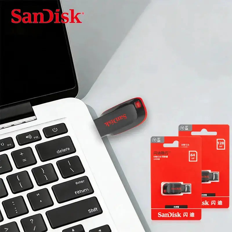 Original SanDisk CZ50 USB2.0 Flash Drive 16GB 32GB Memory Stick 64GB 128GB Portable USB Storage Disk For Computer
