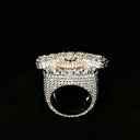 Men Silver Hip Hop Ring With Moissanite