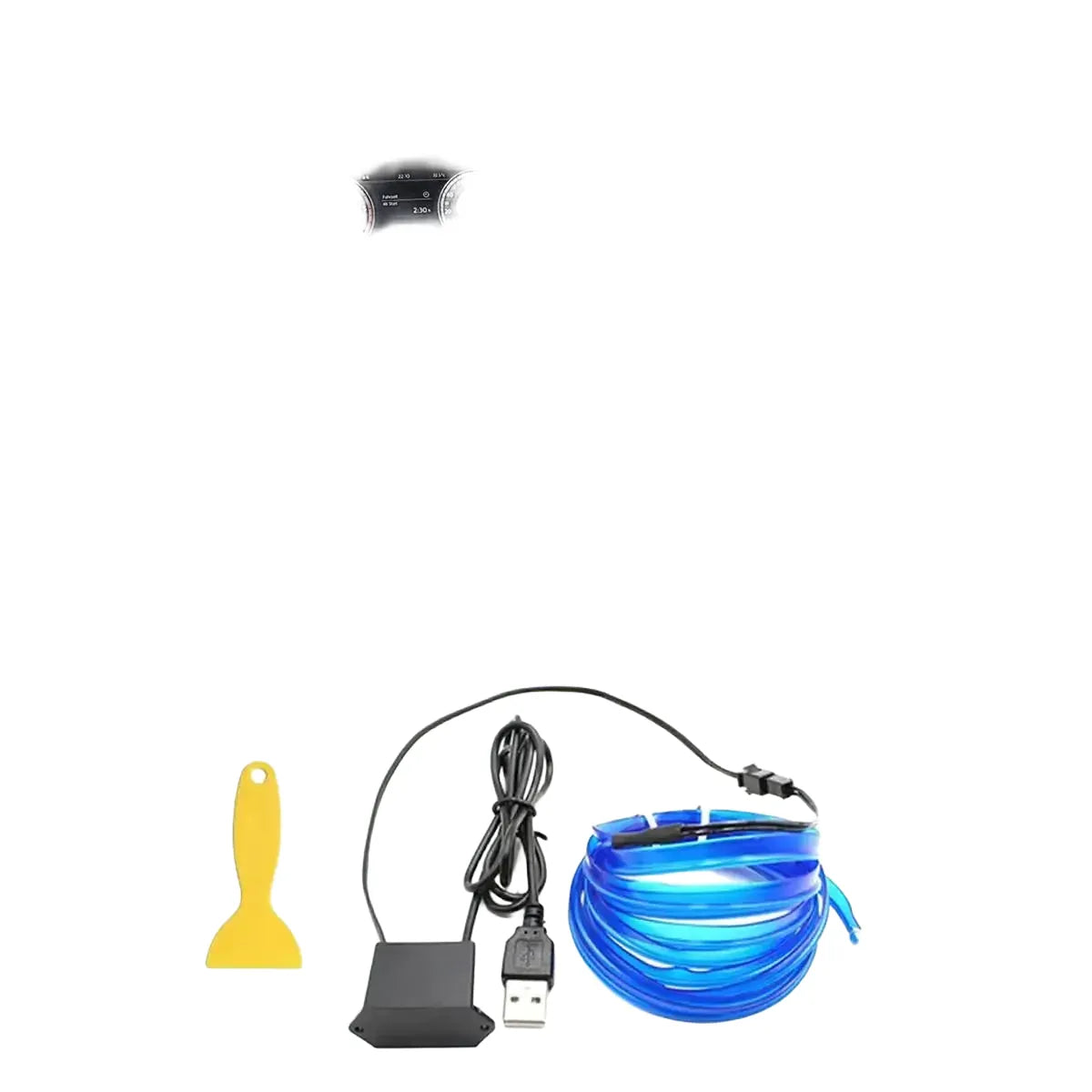 Car EL Wire - Quiet USB Atmosphere Lamp - White Cigarette drive product image