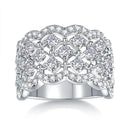 Sterling Silver Silver Moissanite Wavy Ring